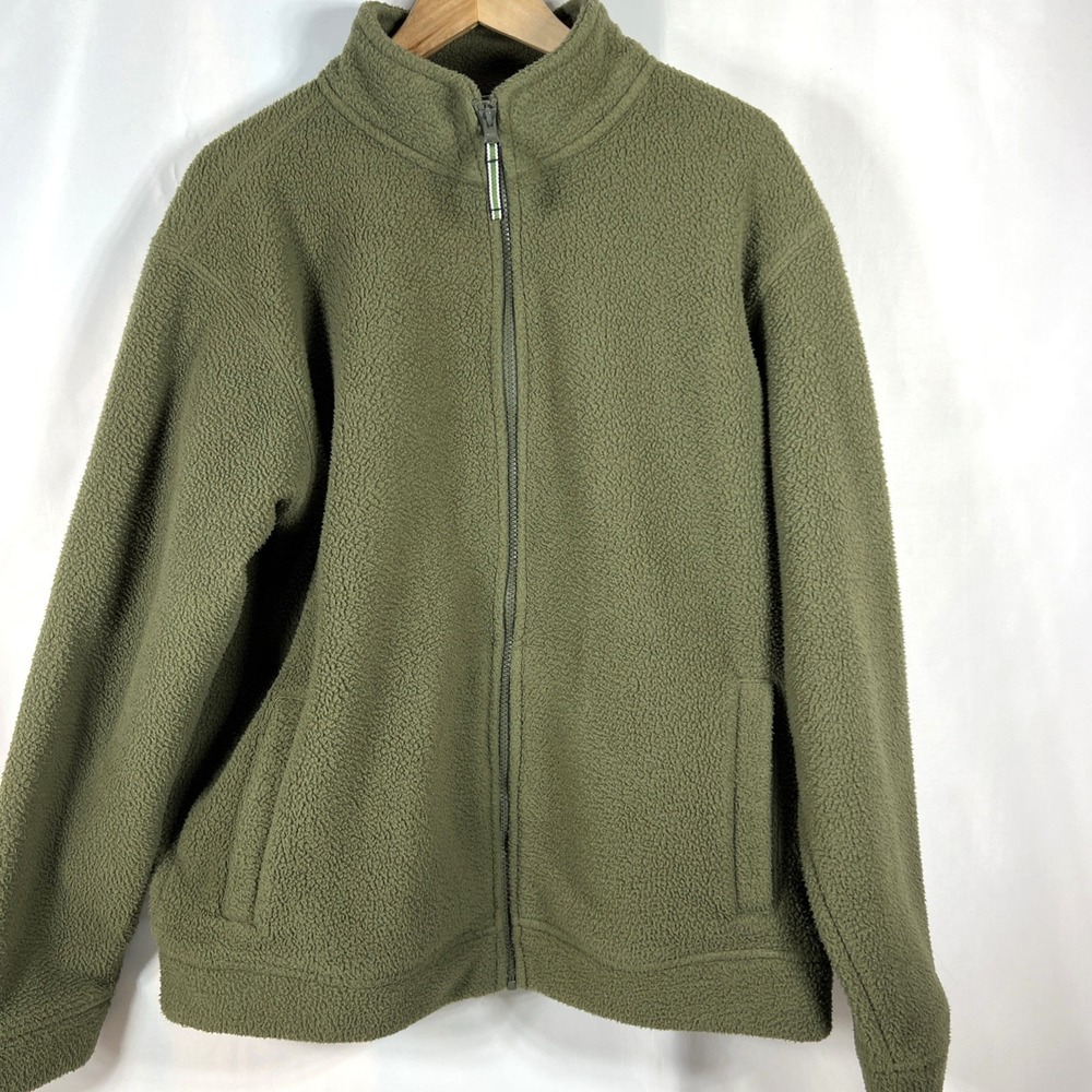 Orvis Classic Collection Men"s Green Full Zip Fleece Outdoor Jacket Size Large